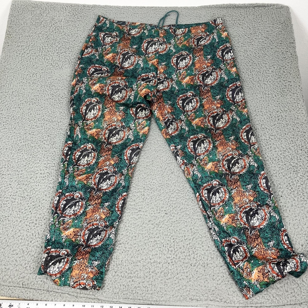 Vintage Miami Dolphins Pants Mens Large Green NFL Football Apex One 90s